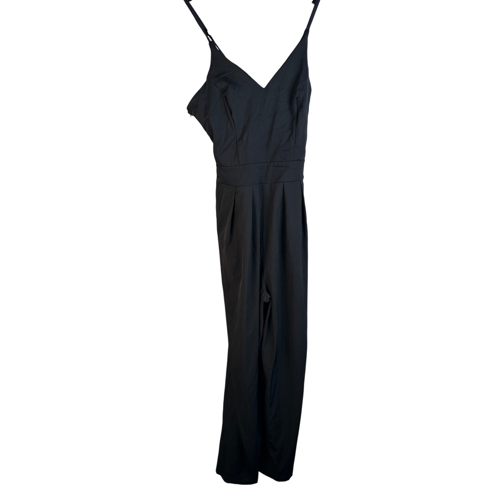 Halara Women's Black Cross Back Wide Leg Pleated Jumpsuit Small Tall